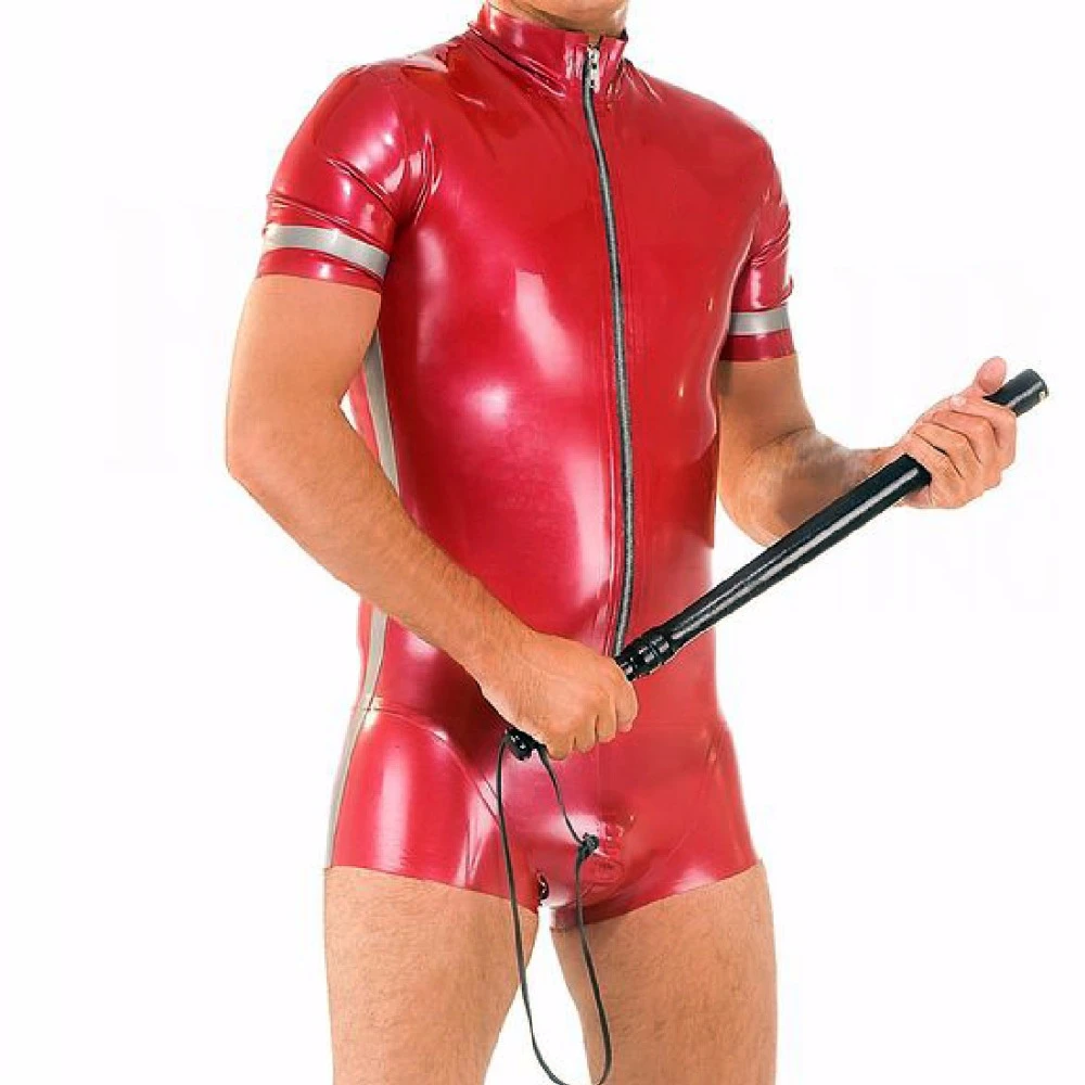 Sexy Men Skinny Faux Pu Leather Pants Wetlook Black Trousers