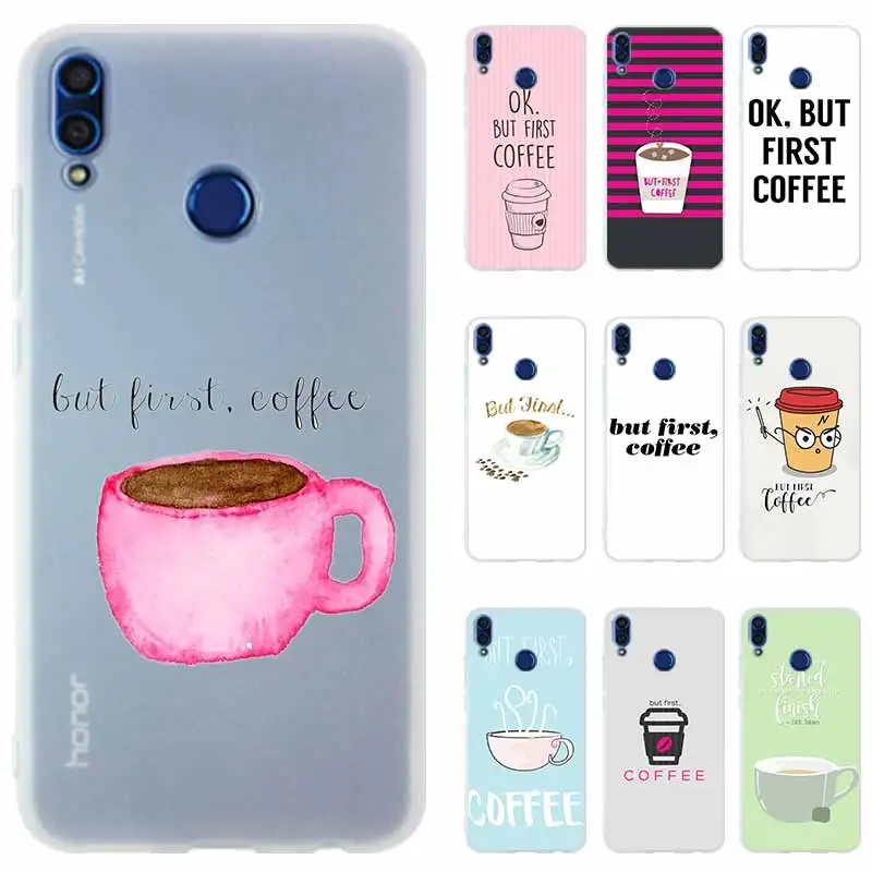 

Phone Case Silicone Cover for Huawei Honor 20 9X pro 10 9 lite 9i 8a 8X Max 8C 7X 7A Pro 6X V20 PLAY Coffee Funny