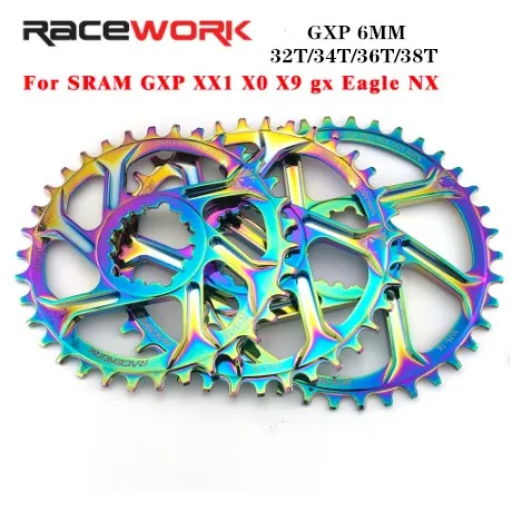 RACEWORK 6 мм GXP горный велосипед передняя Звездочка 32/34/36/38T для SRAM GXP GX Орел XX1 X9 модными принтами XO X01 шатун со звездочкой MTB велосипедная звездочка цепной передачи