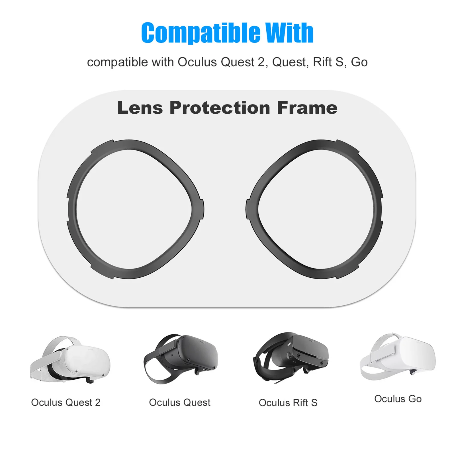 Lens Anti-Scratch Ring For Oculus Quest 2 VR Protecting Glasses From Scratching Frame Len Compatible For Oculus Quest 1/2 Rift S