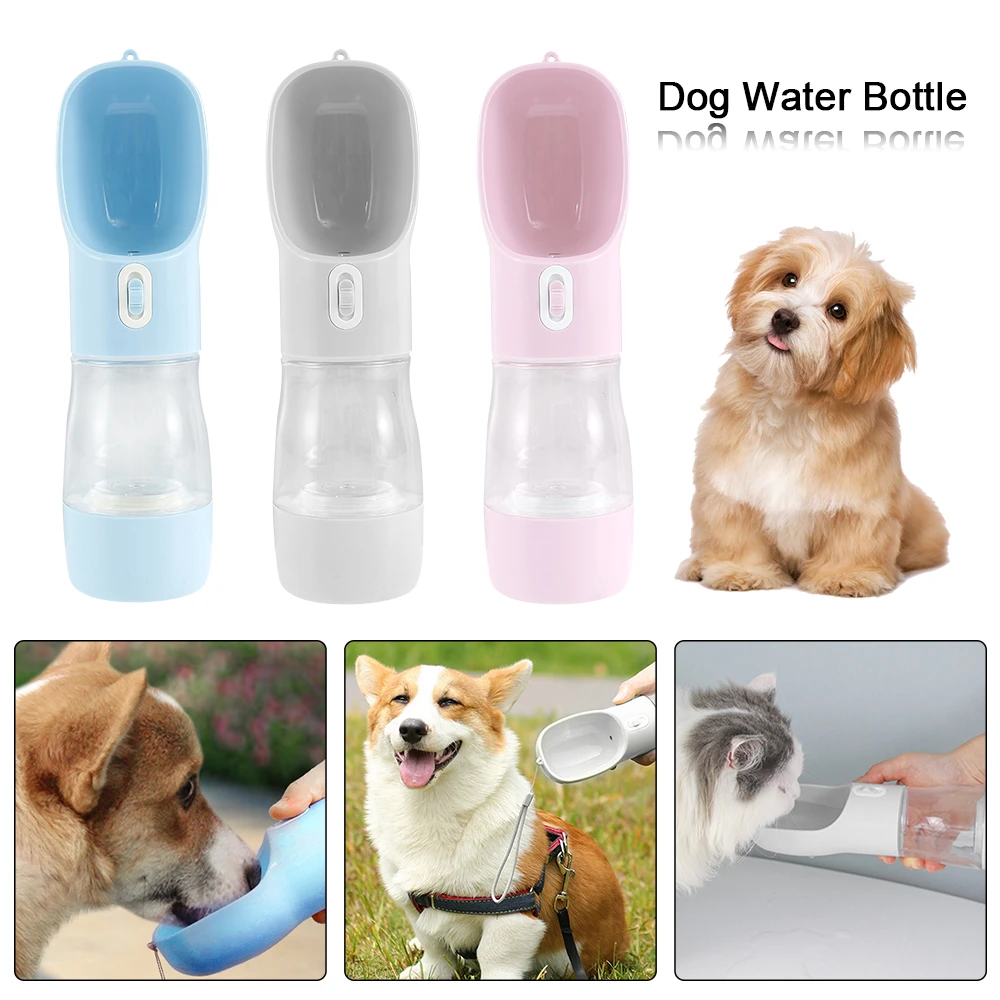 Botella de agua de viaje para mascotas perro de agua portátil Bebida Taza con tazón Dispensador