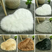 Разноцветный ковер для спальни, шерстяной ковер, пушистые ковры в форме сердца, 90X70 см, для столовой, стула, дивана, декоративный коврик