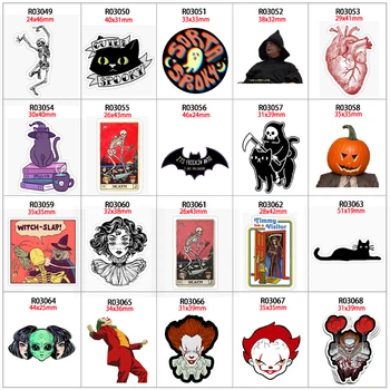 

30pcs/lot Halloween Flatback Accessories for Hair Bows Bow-knots Planar Resin Crafts for DIY Phone Decoration R0304 R0305 R0306