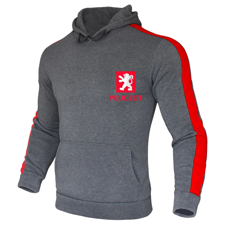 

Hoodies Men Peugeot Car Logo Print Casual HipHop Harajuku Gradient color Hooded Fleece Sweatshirts zipper Jacket Man Clothing