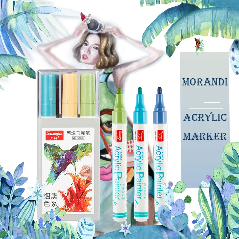 

24 48Colors 2MM metal color Acrylic Permanent Paint Marker pen for Ceramic Rock Glass Porcelain Mug Wood Fabric Canvas Painting
