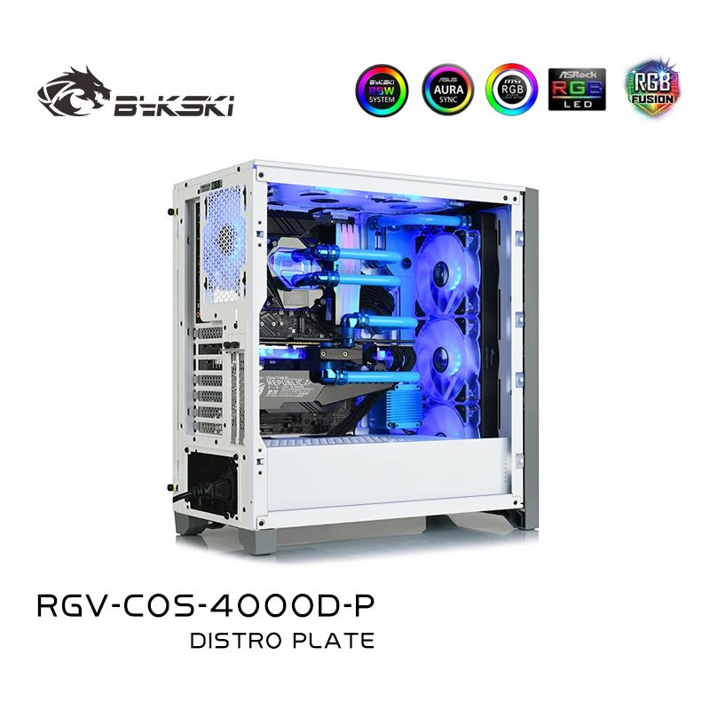 Bykski RGV-COS-4000D-P Distro Plate For Corsair 4000D Case Water Cooling Loop Build Tank Support DDC Pump Acrylic Reservoir | Компьютеры и