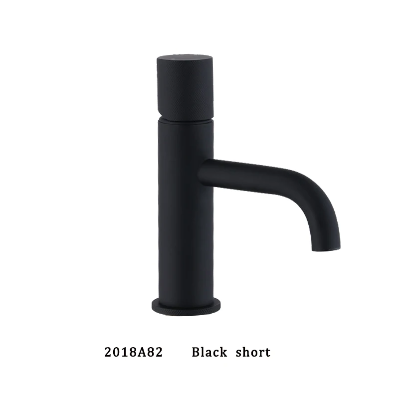 BLACK SHORT Смеситель для раковины, Ретро Черный кран, краны для ванной комнаты, кран для раковины с одной ручкой, винтажный смеситель для горячей и холодной воды, кран 2018A82 - Цвет: BLACK SHORT
