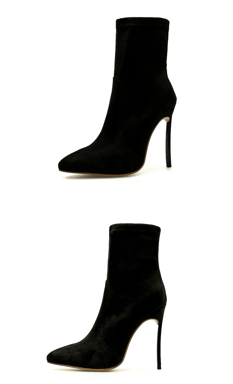 GENSHUO; женская обувь; женские осенние ботильоны для женщин; черные ботинки «Челси»; Женская Осенняя обувь; Botas Booties; большие размеры 35-42