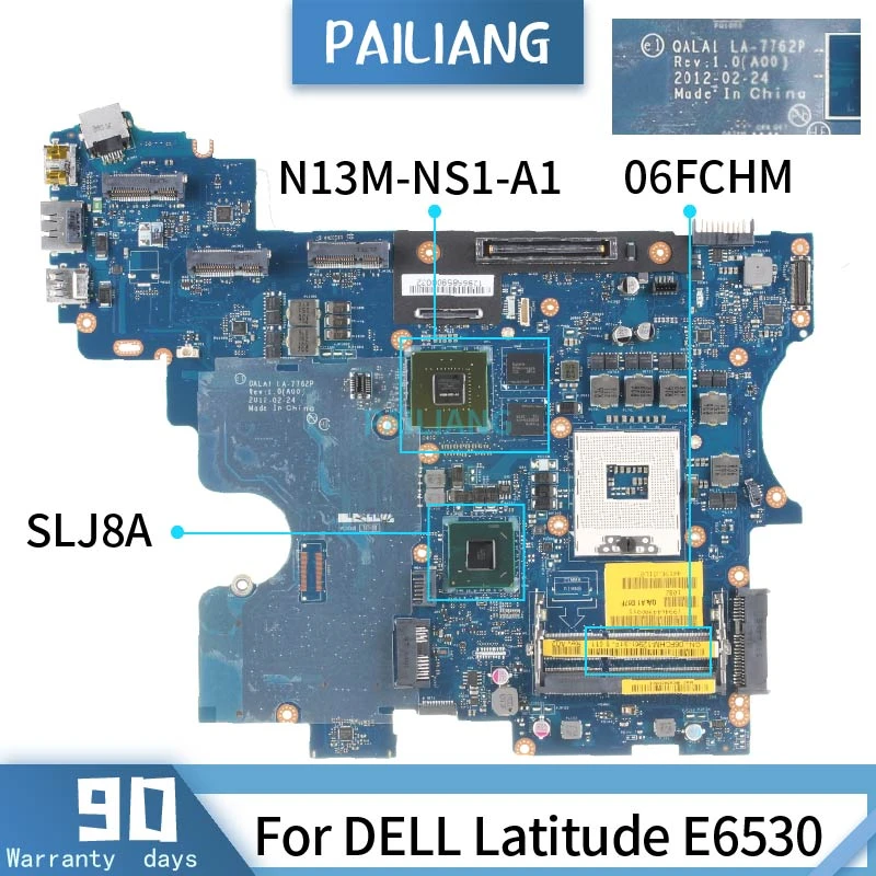06fchm For Dell Latitude E6530 La 7762p Cn 06fchm Slj8a N13m Ns1 A1 Mainboard Laptop Motherboard Tested Ok Laptop Motherboard Aliexpress