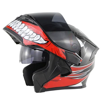 

Retro casco capacete moto Flip up Dual Visors Helmets+K5 Multi Lens Dot/GB Approved For Soman SM-X5 Full Face Motorcycle Helmet