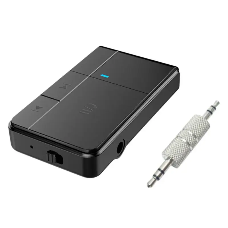 Черный Разъем AUX MP3 музыкальный автомобильный комплект микрофон Громкая связь вызов Беспроводной адаптер динамик наушники аудио передача Bluetooth 5,0 приемник 3,5 мм - Название цвета: Черный