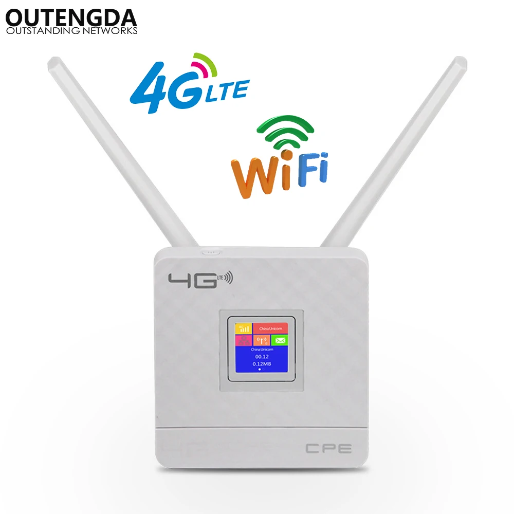 

4G WiFi Router 300Mbps Wireless Wi-Fi Mobile CAT4 LTE/3G/4G Unlocked CPE Router with SIM Slot WAN/LAN Port Support Multi Bands