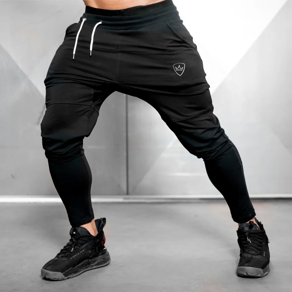 

Gyms Sweatpants Joggers Pants Mens Casual Black Trousers Male Fitness Sporty Workout Cotton Track Pants Autumn Winter Sportswear