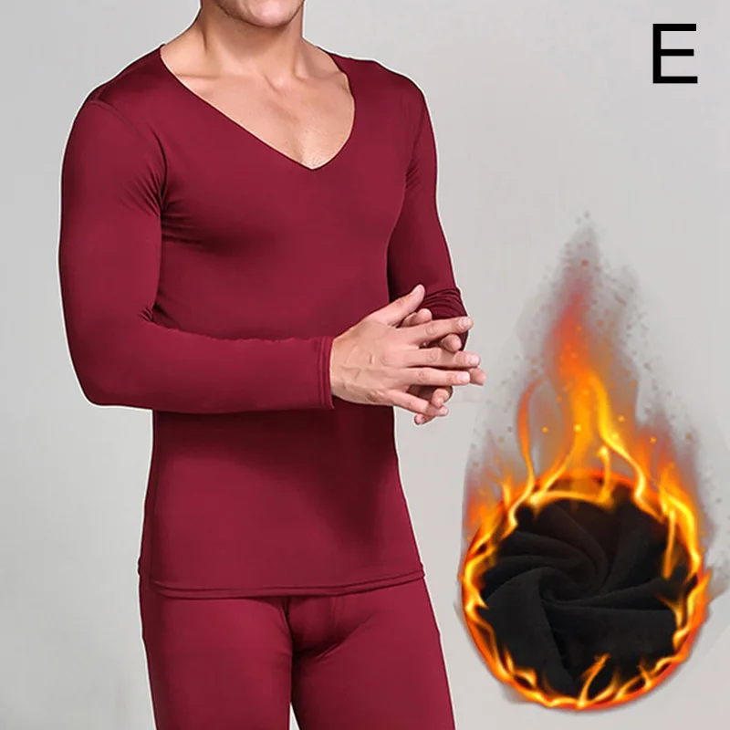 thermal pants Men Underwear Suit Hot Stylish Plus Velvet Warmth Constant Temperature 37 Degrees Autumn And Winter Comfortable Underwear Suit long johns pants Long Johns