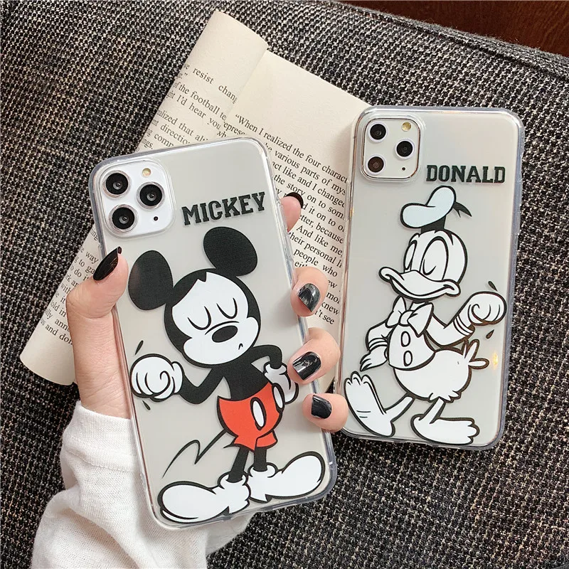 Милый мультяшный чехол для телефона с Микки Маусом для iPhone 11 11Pro Max, Забавный чехол с Дональдом для iPhone XR X XS Max 6 6s 7 8 Plus, чехол