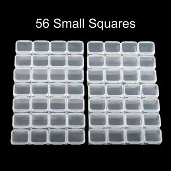

Multicolor Nail jewelry storage box tool box 56 Grids Detachable Nail Art Manicue Accessories Storage Box Container Organizer