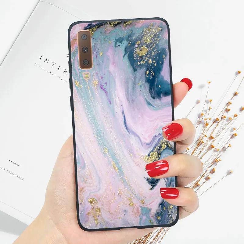 Мягкий ТПУ чехол для samsung A7 чехол силиконовый глянцевый яркий чехол для samsung Galaxy A5 A6 A8 Plus чехол - Цвет: OO28