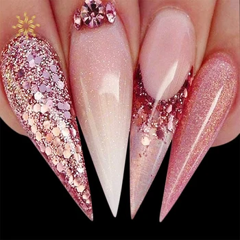 

1 SET Holographic Nail Glitter Sequins Powder Aluminum Foil Paper Chunky Glitters Stickers 3D Nail Art Decoration Dipping Powder