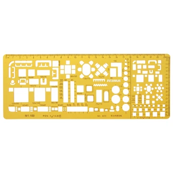 

Professional Architectural Template Ruler Drawing Stencil Measuring Tool Student