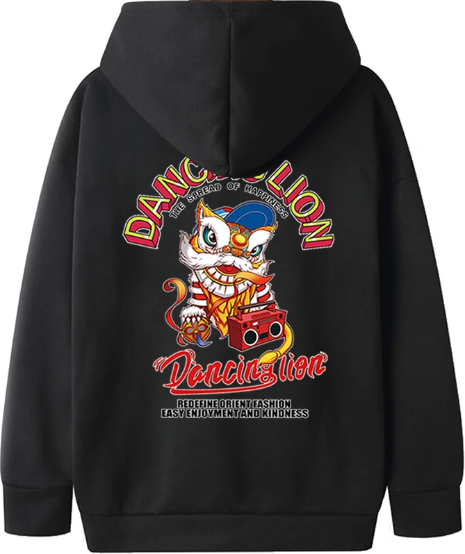 black lion Новая женская и мужская одежда, толстовка с капюшоном, Женский пуловер, топы, осенняя толстовка с круглым вырезом, большие толстовки zg1 - Цвет: black lion