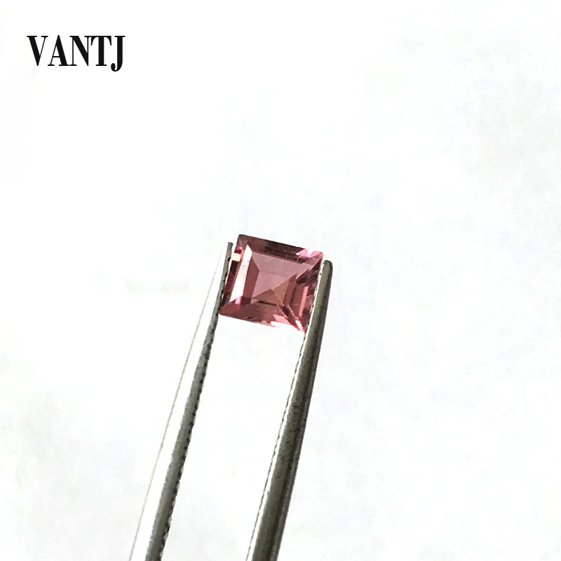 VANTJ Natural Pink Tourmaline Loose Gemstone Square 4mm for Silver Gold Women Jewelry Random Delivery VANTJ Natural Pink Tourmaline Loose Gemstone Square 4mm for Silver Gold Women Jewelry Random Delivery