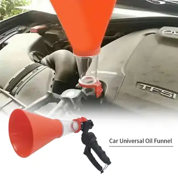 

Car Universal Water Oil Funnel Plastics Engine System Threaded Adjustable With Soft Pipe Spout Pour Oil Tool For Auto Car Motor