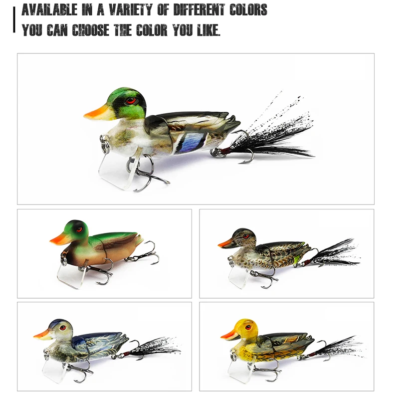 1Pc 7Cm Fishing Lures Bait Floating 3D Topwater Duck Swimbait with Hooks Multi 2 Section Jointed Bass Crankbaits Fishing Lure