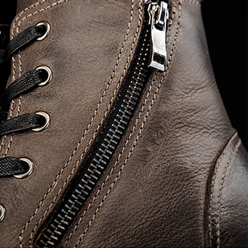 FONIRRA; модные мужские ботинки из натуральной коровьей кожи; британский стиль; повседневная обувь с высоким берцем на молнии сбоку; черные ботинки на среднем каблуке; 367