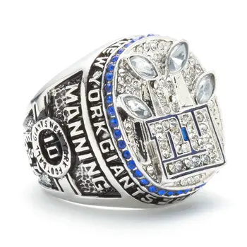 

Men Silver colour Stainless Steel Ring 2011 New York Giants Championship Ring Crystal Zircon Ring Hip Hop Punk Ring Jewelry Gift