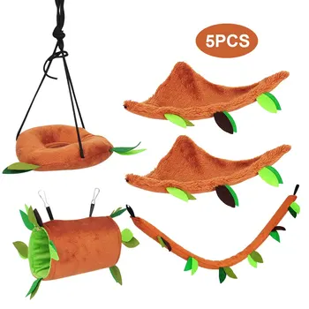 

Hanging double-thickness hamster hammock plush warm sleeping bag big hanging house ferret rabbit, pet bed