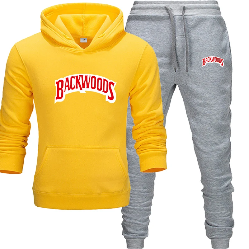 Уличная одежда BACKWOODS с капюшоном, набор, спортивный костюм для мужчин, термальная спортивная одежда, наборы, толстовки и штаны, костюм, Повседневная Толстовка, спортивный костюм