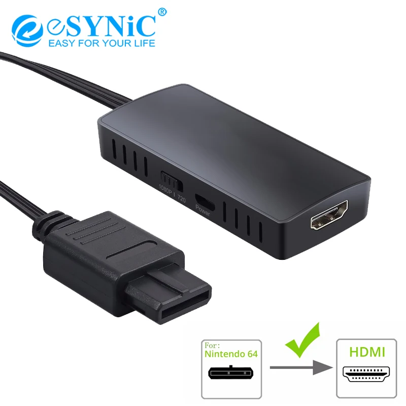 

eSYNiC For N64 To HDMI Converter 1080P 720P HD Link Cable For SNES To HDMI Super NES / GameCube / Nintendo64 to HDMI Adapter