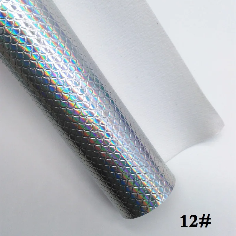 12 Glitterwishcome 21X29 см A4 размер винил для бантов тиснение рыбья чешуя "Русалка" кожа Fabirc искусственная кожа листы для бантов, GM525A - Цвет: 12