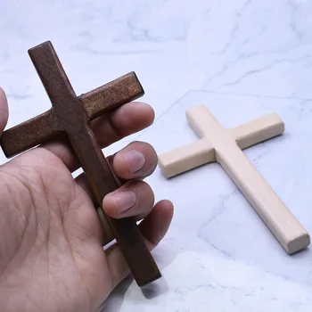 

Christian Wooden Cross 12cm(4.7in) Hanging Wall Large Long Crucifix Diy