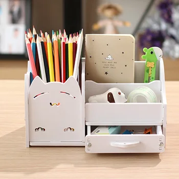 

Multifunction School Desk Pen Pencils Drawer Case Storage Box Table Simple Pencil Shelf Holder Office Stationery Supplies