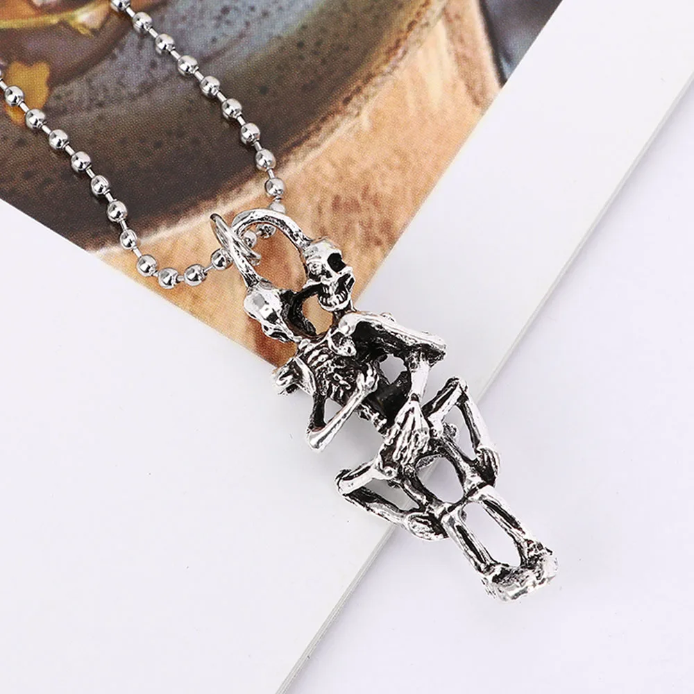 Мужская цепочка с подвеской в виде черепа из нержавеющей стали|necklace crystal|necklace jewelry