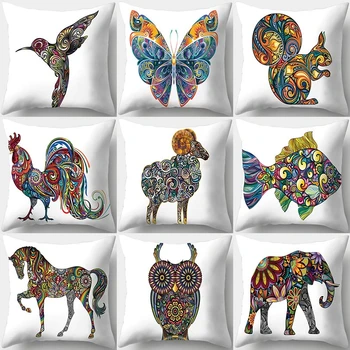 

Butterfly Bird Owl Pattern Decorative Cushions Pillowcase Polyester Cushion Cover Throw Pillow Sofa Decoration Pillowcover 40951