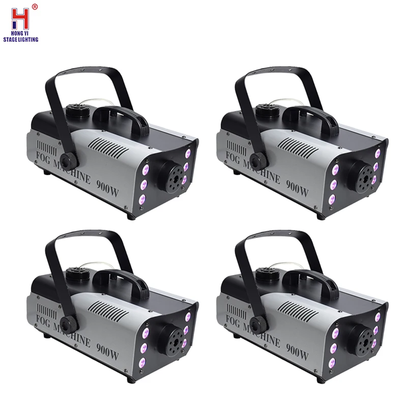 

Mini LED RGB Wireless 900W Fog Smoke Machine Effect dj Christmas party stage light fog machine with Remote Control LED fogger
