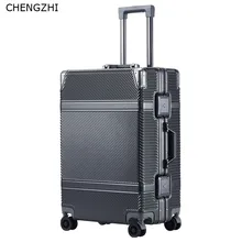 CHENGZHI 2" 24" дюймов алюминиевый каркас чемодан-тележка для мужчин и женщин Спиннер колеса PC чемодан на колёсиках