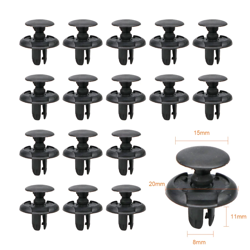 10/20/50pcs Auto Bumper Fastener 8mm Hole Rivet Retainer Push Engine Cover Car Door Trim Panel Clip Fasteners for Toyota BMW | Автомобили