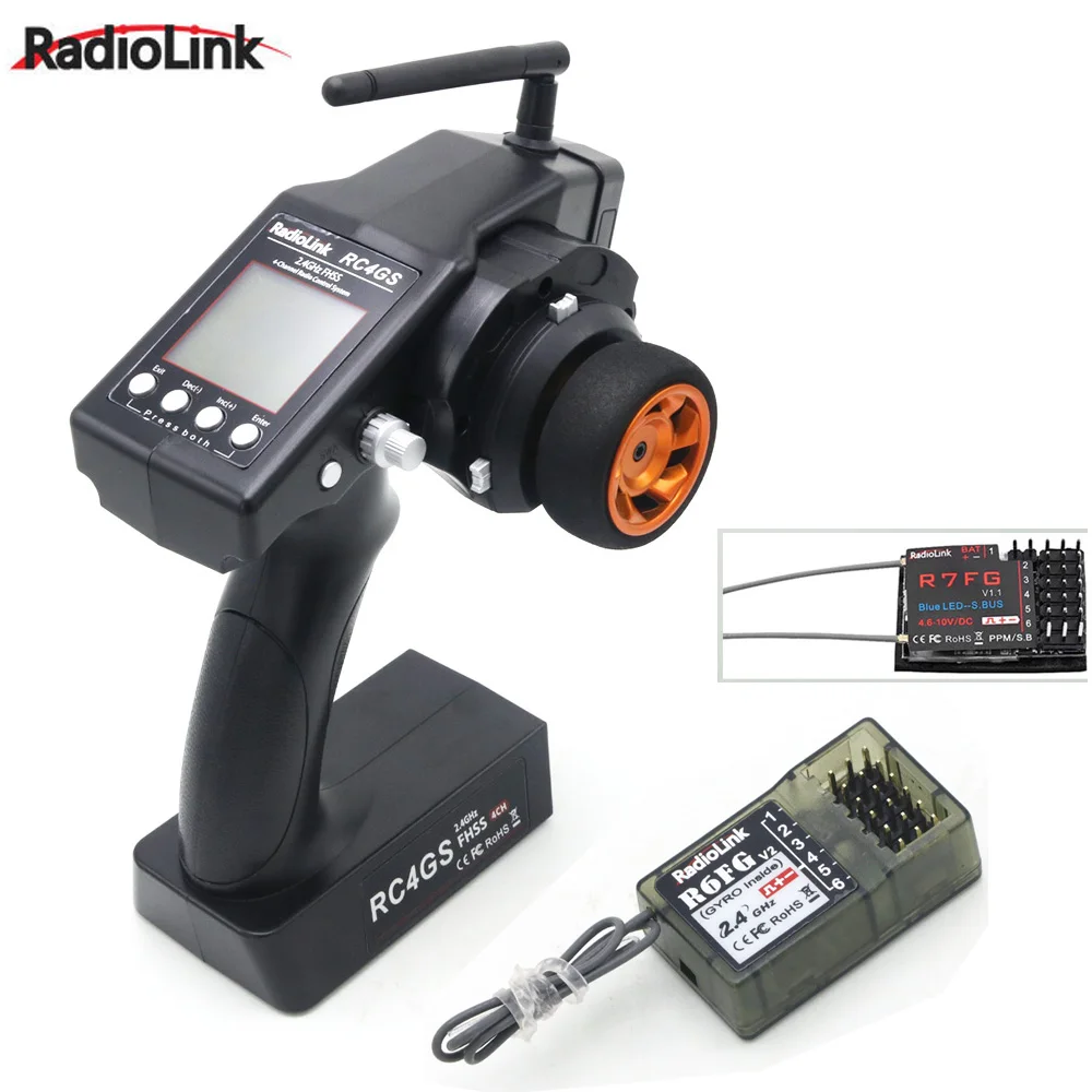 Автомобильный контроллер RadioLink RC4GS 2 4G 4CH передатчик + R6FG / R7FG гироскоп внутри