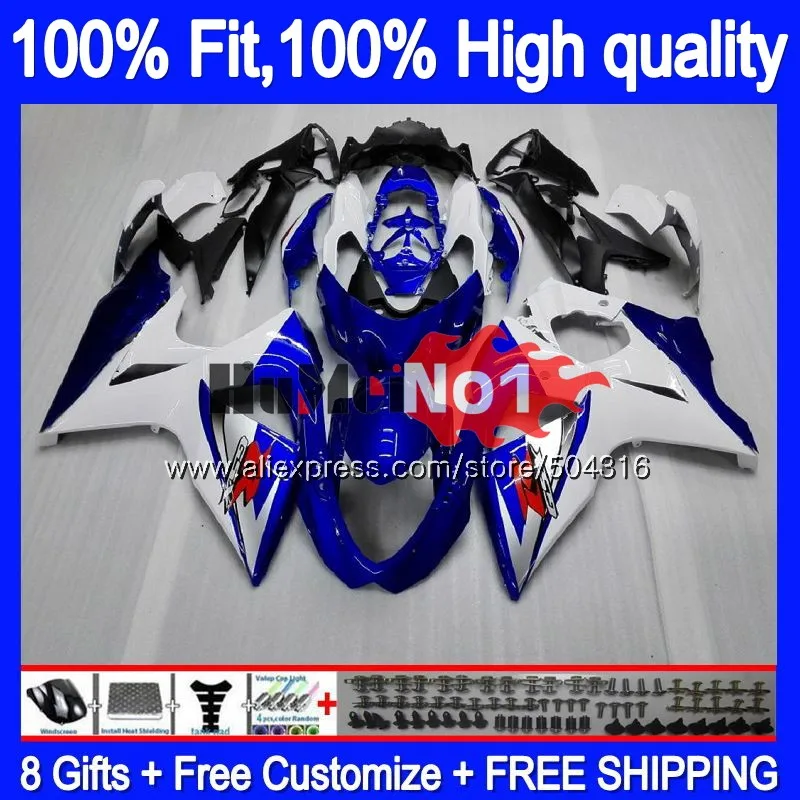 Инъекции для SUZUKI GSX-R1000 GSXR 1000 K9 23MC. 1 синий GSXR1000 2009 2010 2011 2012 2013 09, 10, 11, 12, 13 лет, 16 обтекатель oem