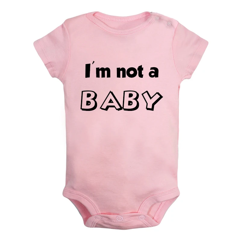 Одежда для новорожденных мальчиков и девочек с надписью «I am a princess I'm not a baby» комбинезон с принтом для малышей, боди с короткими рукавами, хлопковая одежда - Цвет: JaBaby2764PD