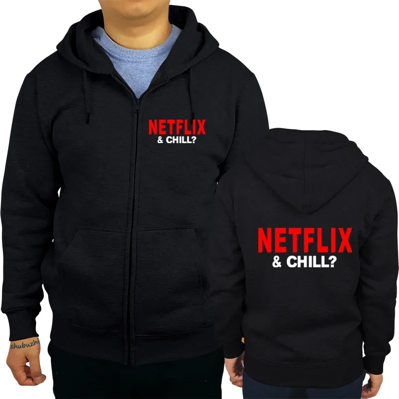 Мужская толстовка с капюшоном s Netflix& Chill-забавный подарок новинка фильм ТВ стег Толстовка Geek Swag Евро Размер Толстовка для мужчин черный sbz4315