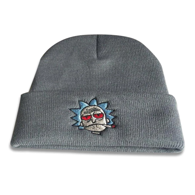 Милый мультфильм вышивка Skullies Beanies забавные красные глаза мужские шапки унисекс вязаная шапка теплая зимняя горнолыжные шапки шапка "хип-хоп" - Цвет: 4