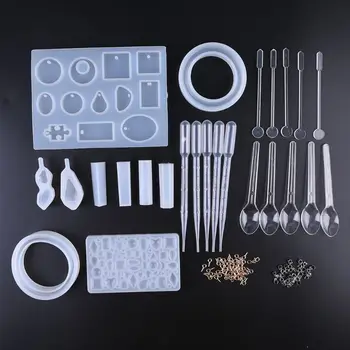 

DIY Casting Pendant Mold Tools Set Jewelry Craft Making Silicone Epoxy Molds UV Resin Accessories