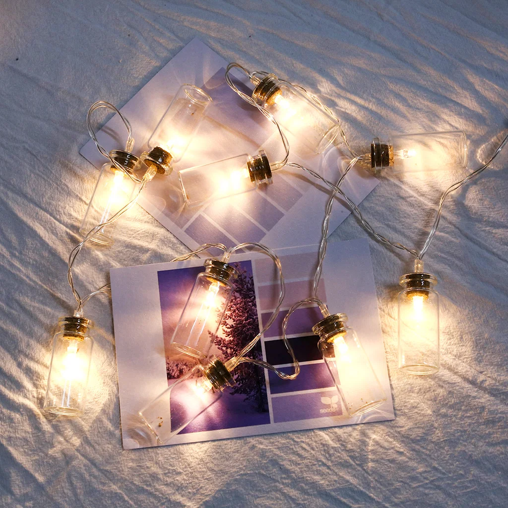 

Battery Powered 10 LED Wishing Bottle Fairy String Light Xmas Garden Wedding Party Decor
