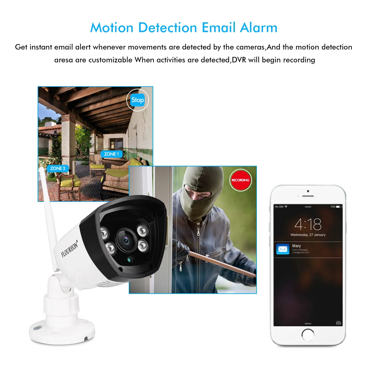 Floureon 4CH беспроводной CCTV 1080P DVR комплект открытый wi-fi/WLAN 720P 1.0MP IP камера безопасный видеорегистратор система NVR EU