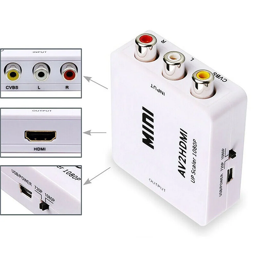 HDMI к RCA AV компонентный конвертер Scaler 1080P адаптер кабель коробка для Monito L/R видео HDMI2AV HD Поддержка NTSC PAL