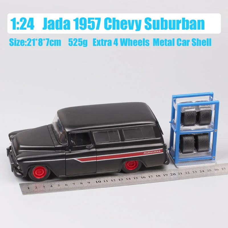 1/24 Jada Bigtime классика GM 1957 Шевроле SUV спортивные Diecasts автомобили металлические модели весы игрушки Бесплатные Шины - Цвет: 1957 ChevySuburban